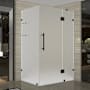 Aston 72" High x 42" Wide x 32" Deep Hinged Frameless Shower Enclosure with Frosted Glass and a Two Tiered Shelving System Bronze