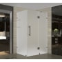 Aston 72" High x 32" Wide x 36" Deep Hinged Frameless Shower Enclosure with Frosted Glass and a Two Tiered Shelving System Oil Rubbed Bronze