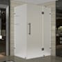 Aston 72" High x 52" Wide x 30" Deep Hinged Frameless Shower Enclosure with Frosted Glass and a Two Tiered Shelving System Oil Rubbed Bronze