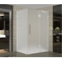 Aston 72" High x 37" Wide x 34" Deep Hinged Frameless Shower Enclosure with Frosted Glass and a Two Tiered Shelving System Stainless Steel