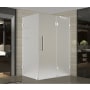 Aston 72" High x 42" Wide x 34" Deep Hinged Frameless Shower Enclosure with Frosted Glass and a Two Tiered Shelving System Stainless Steel