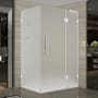 Aston 72" High x 46" Wide x 38" Deep Hinged Frameless Shower Enclosure with Frosted Glass and a Two Tiered Shelving System Stainless Steel