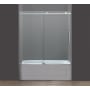Aston 60" x 60" Completely Frameless Tub Height Shower Sliding Door with 3/8" Glass Chrome