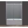 Aston 60" x 60" Completely Frameless Tub Height Shower Sliding Door with 3/8" Glass Stainless Steel
