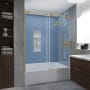 Aston Langham XL 70" High x 60" Wide Sliding Frameless Tub Door with Clear Glass Brushed Gold