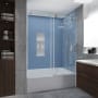 Aston Langham XL 70" High x 60" Wide Sliding Frameless Tub Door with Clear Glass Chrome