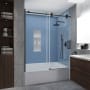 Aston Langham XL 70" High x 60" Wide Sliding Frameless Tub Door with Clear Glass Bronze