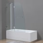 Aston Soleil 48" Wide x 58" High Frameless Hinged Tub Door with Clear Glass Stainless Steel