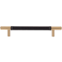 Atlas Homewares Zanzibar 6-5/16 Inch Center to Center Bar Cabinet Pull Black / Warm Brass