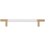 Atlas Homewares Zanzibar 6-5/16 Inch Center to Center Bar Cabinet Pull White / Warm Brass