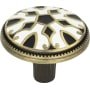 Atlas Homewares Canterbury 1-1/2 Inch Mushroom Cabinet Knob Black / White