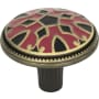 Atlas Homewares Canterbury 1-1/2 Inch Mushroom Cabinet Knob Black / Red