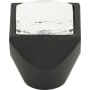 Atlas Homewares Crystal 1 Inch Square Cabinet Knob Matte Black