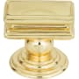 Atlas Homewares Campaign 1-1/2 Inch Rectangular Cabinet Knob Polished Brass