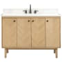 Avanity Adele 48" Free Standing Single Basin Vanity Set with Cabinet and Quartz Vanity Top Natural Oak