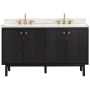Avanity Adele 60" Free Standing Double Basin Vanity Set with Cabinet and Quartz Vanity Top Black