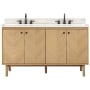 Avanity Adele 60" Free Standing Double Basin Vanity Set with Cabinet and Quartz Vanity Top Natural Oak