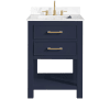 Avanity Brooks 24" Free Standing Single Basin Vanity Set with Cabinet and Engineered Stone Vanity Top Navy Blue