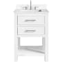 Avanity Brooks 24" Free Standing Single Basin Vanity Set with Cabinet and Engineered Stone Vanity Top White