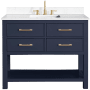 Avanity Brooks 42" Free Standing Single Basin Vanity Set with Cabinet and Engineered Stone Vanity Top Navy Blue