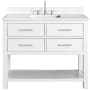 Avanity Brooks 42" Free Standing Single Basin Vanity Set with Cabinet and Engineered Stone Vanity Top White