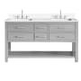 Avanity Brooks 61" Free Standing Double Basin Vanity Set with Cabinet and Engineered Stone Vanity Top Chilled Gray