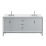 Avanity Emma 73" Free Standing Double Basin Vanity Set with Cabinet and Engineered Stone Vanity Top Dove Gray