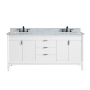 Avanity Emma 73" Free Standing Double Basin Vanity Set with Wood Cabinet and Granite Vanity Top White / Carrera White