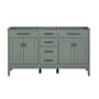 Avanity Madison 60" Double Free Standing Vanity Cabinet Only - Less Vanity Top Smoke Green