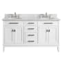Avanity Madison 60" Free Standing Double Basin Vanity Set with Wood Cabinet and Vanity Top White / Carrera White Top