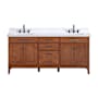 Avanity Madison 72" Free Standing Double Basin Vanity Set with Cabinet and Engineered Stone Vanity Top Tobacco