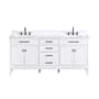 Avanity Madison 72" Free Standing Double Basin Vanity Set with Cabinet and Engineered Stone Vanity Top White