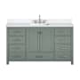 Avanity Modero 60" Free Standing Single Basin Vanity Set with Cabinet and Engineered Stone Vanity Top Smoke Green