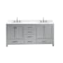 Avanity Modero 73" Free Standing Double Basin Vanity Set with Cabinet and Engineered Stone Vanity Top Chilled Gray