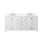 Avanity Modero 73" Free Standing Double Basin Vanity Set with Cabinet and Engineered Stone Vanity Top White