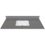 Avanity 43" Quartz Vanity Top with Undermount Rectangular Sink and Backsplash Gray