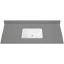 Avanity 49" Quartz Vanity Top with Undermount Rectangular Sink and Backsplash Gray