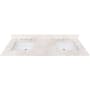 Avanity 61" Quartz Vanity Top with Undermount Rectangular Sinks and Backsplash White / Copper