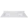 Avanity 61" Quartz Vanity Top with Undermount Rectangular Sinks and Backsplash White