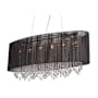 Avenue Lighting Beverly Dr. 6 Light 39" Wide Crystal Linear Chandelier Black Silk String