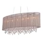 Avenue Lighting Beverly Dr. 6 Light 39" Wide Crystal Linear Chandelier Taupe Silk String