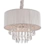 Avenue Lighting Vineland Ave. 5 Light 19" Wide Drum Chandelier with Silk Shade Silver Silk String