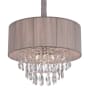 Avenue Lighting Vineland Ave. 5 Light 19" Wide Drum Chandelier with Silk Shade Taupe Silk String
