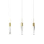 Avenue Lighting Aspen 3 Light 37" Wide LED Crystal Linear Pendant with Bubbled Crystal Shades Brushed Brass