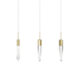 Avenue Lighting Aspen 3 Light 37" Wide LED Crystal Linear Pendant with Clear Crystal Shades Brushed Brass