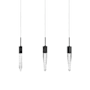 Avenue Lighting Aspen 3 Light 37" Wide LED Crystal Linear Pendant with Bubbled Crystal Shades Black