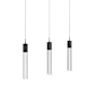 Avenue Lighting The Original Glacier 3 Light 37" Wide LED Crystal Linear Pendant with Bubbled Crystal Shades Black