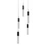 Avenue Lighting Boa 5 Light 12" Wide LED Crystal Multi Light Pendant with Rock-Studded Glass Shades Black