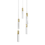 Avenue Lighting The Original Glacier 5 Light 12" Wide LED Crystal Multi Light Pendant with Clear Crystal Shades Brushed Brass