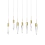 Avenue Lighting Aspen 7 Light 47" Wide LED Crystal Linear Pendant with Clear Crystal Shades Brushed Brass